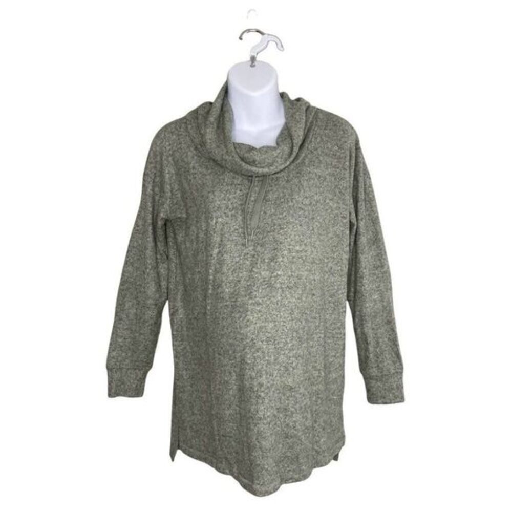 Motherhood Maternity Oversized Sweater Top Women's SMALL Gray Cowl-Neck Soft NEW